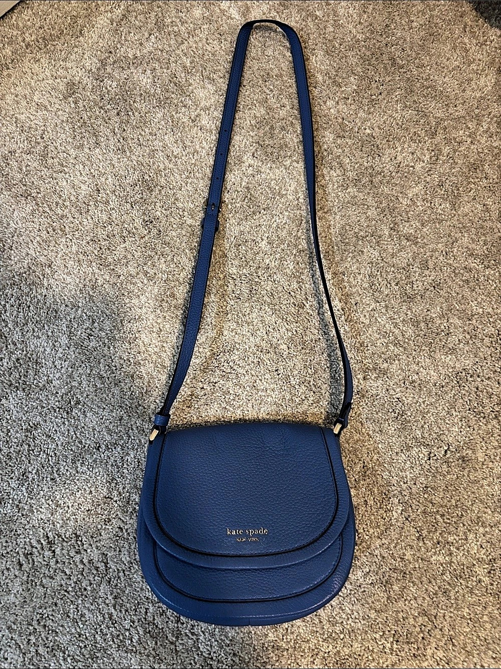 Kate Spade Blue Leather-Look Crossbody Bag